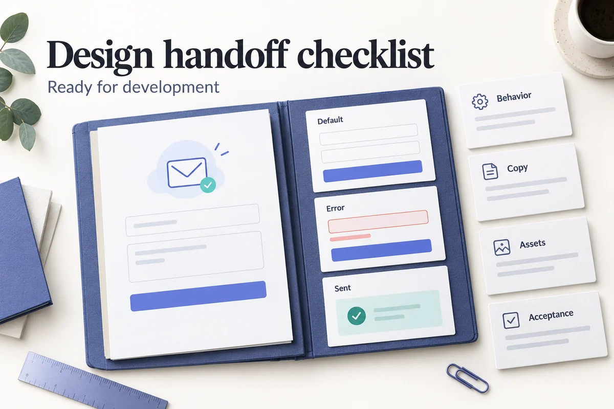 Invitation form states beside behavior, copy, assets, and acceptance specification cards