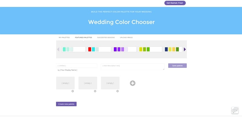 nearlyweds wedding color palette creator