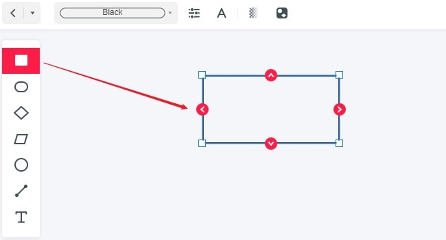 Adding a shape to the flowchart canvas