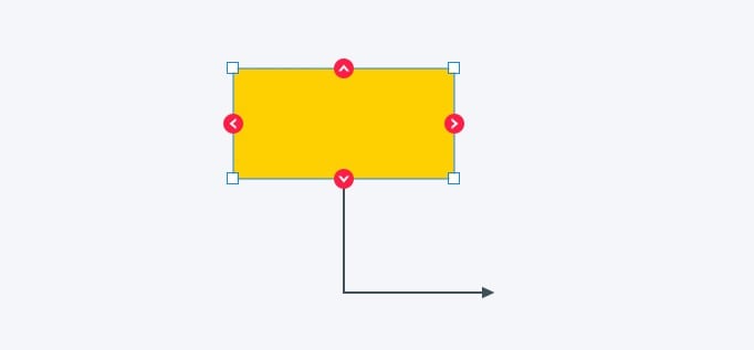 Connecting a shape to the next step