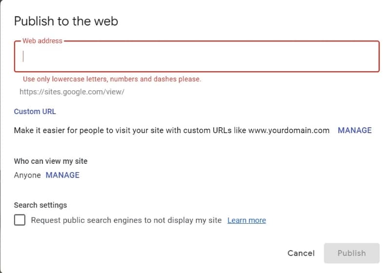 google build website