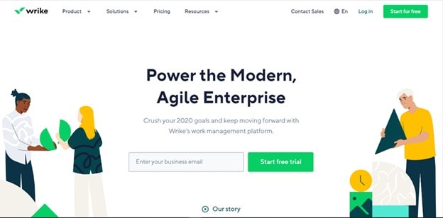 Historical Wrike work-management page