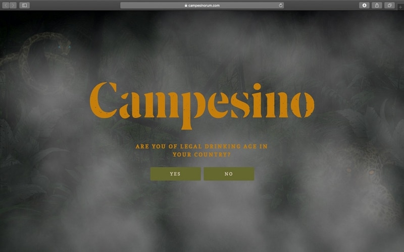 Archived Campesino page with dark botanical background and gold-brown heading