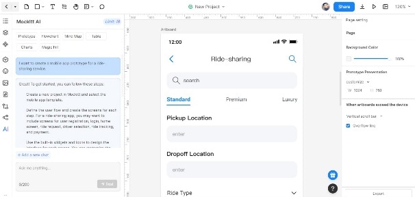 ride-sharing service prototype