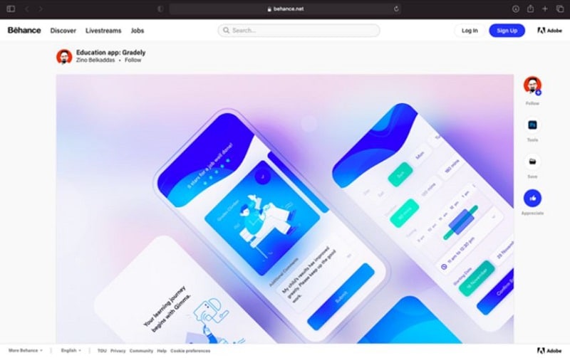 behance app design