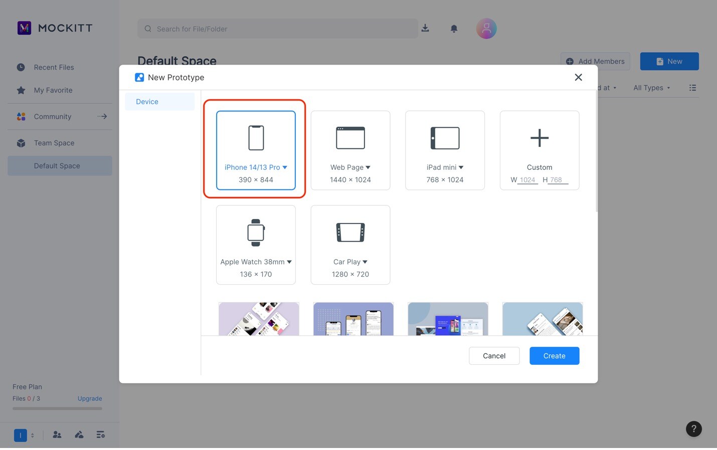 mockitt device templates