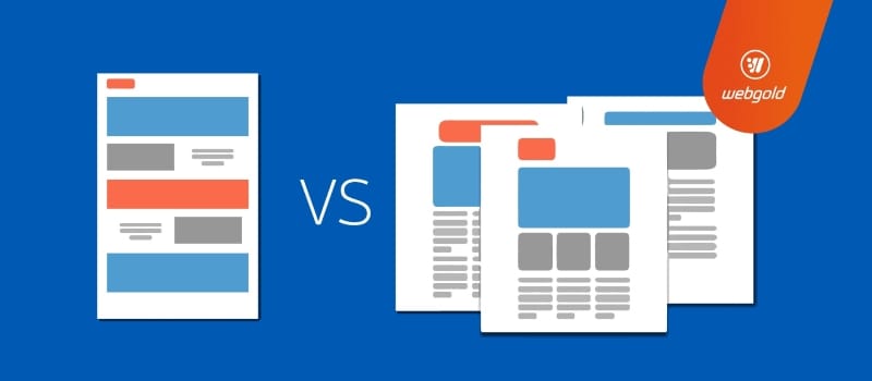 one page website vs multi page website