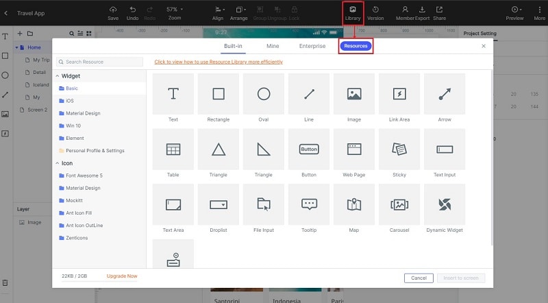 Earlier Mockitt resource library with general widgets