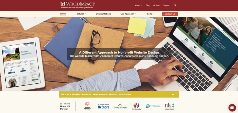 Earlier Wired Impact nonprofit website design service homepage