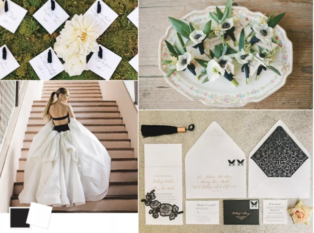 black and white edding color palette