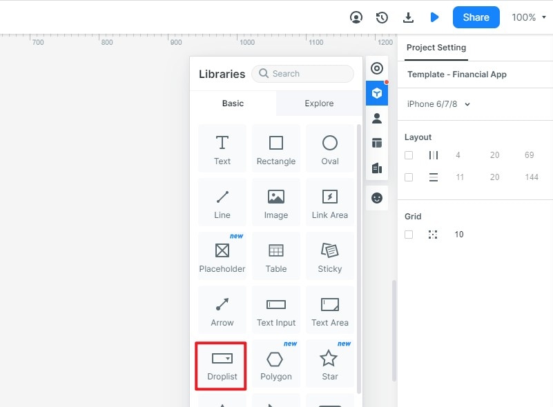 dropdown adobe xd