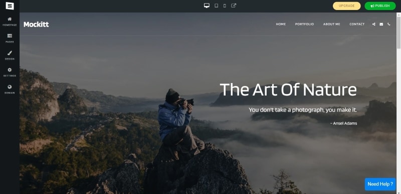 create one page website 