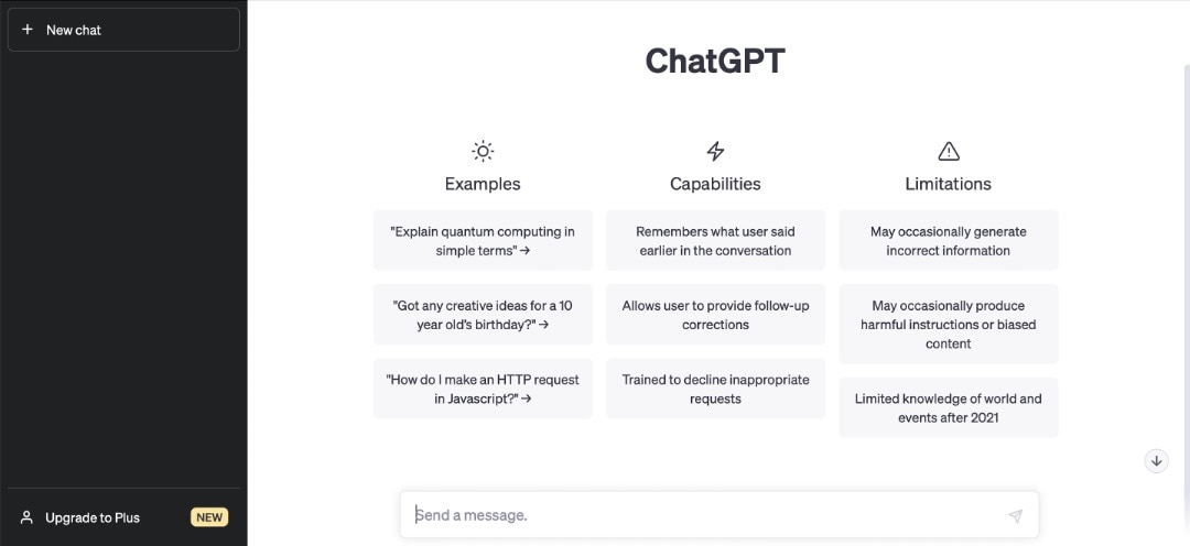 chatgpt interface
