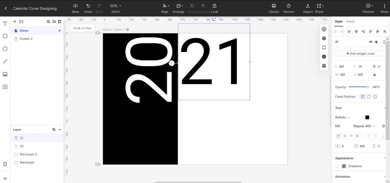 calendar front page design