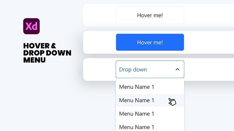adobe xd drop down menu