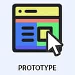 Small illustration representing a clickable prototype