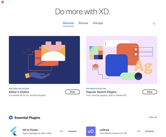 discover plugins adobe xd