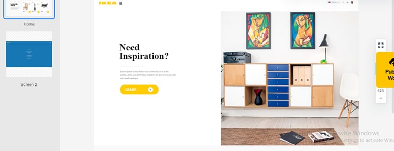 Archived IKEA-inspired website design exercise in an editor