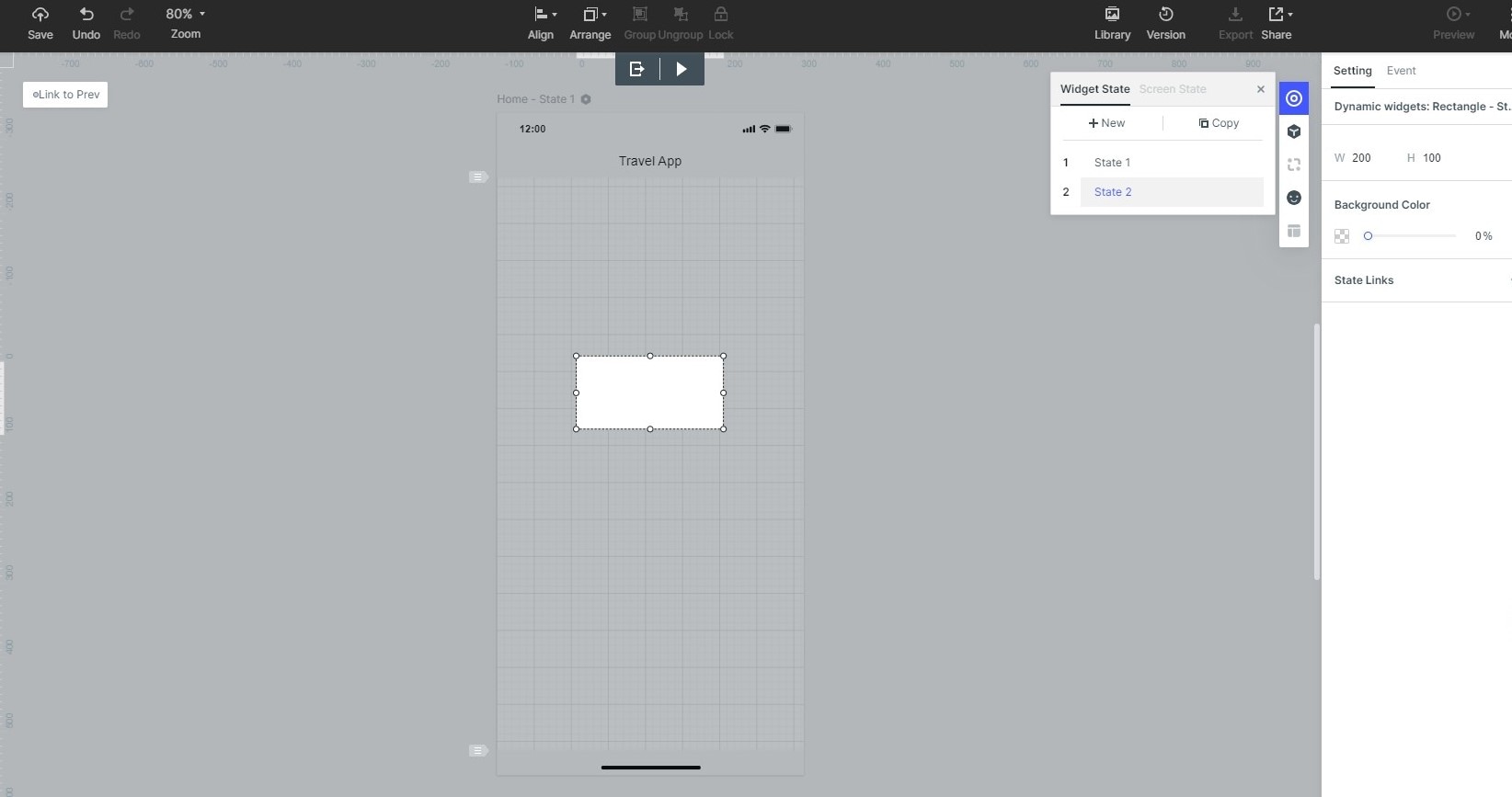 Android screen prototype in the earlier Mockitt editor