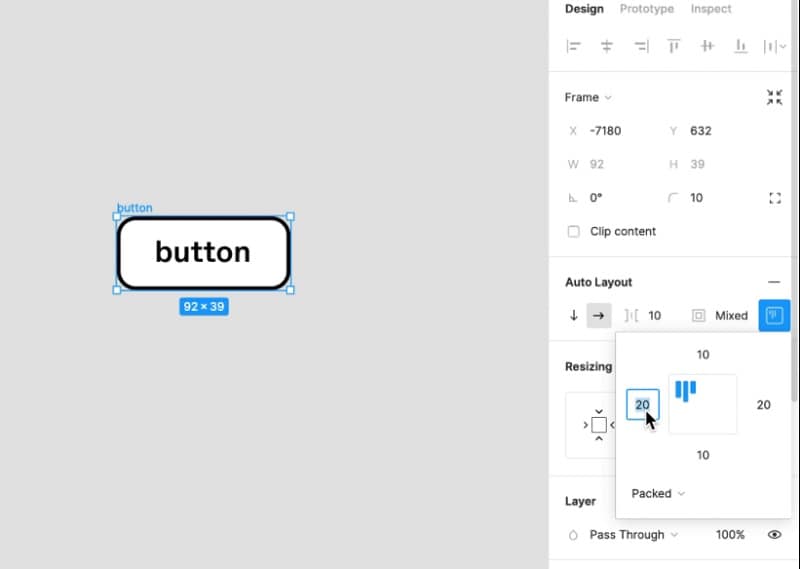 Historical Figma Auto Layout padding controls