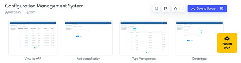 Archived configuration-management prototype listing and creation screens