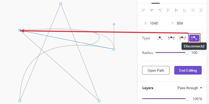 disconnected types in point mode