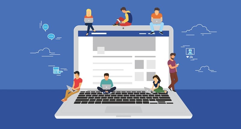 Illustration of people using a shared digital interface on different devices