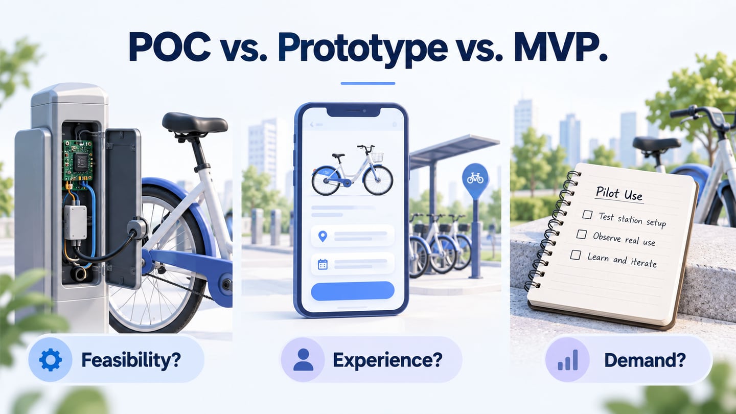 A bicycle-rental idea examined through feasibility, interface experience and demand.
