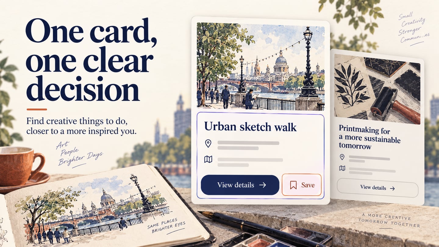 Community-event cards separate their detail action from an independent Save control.