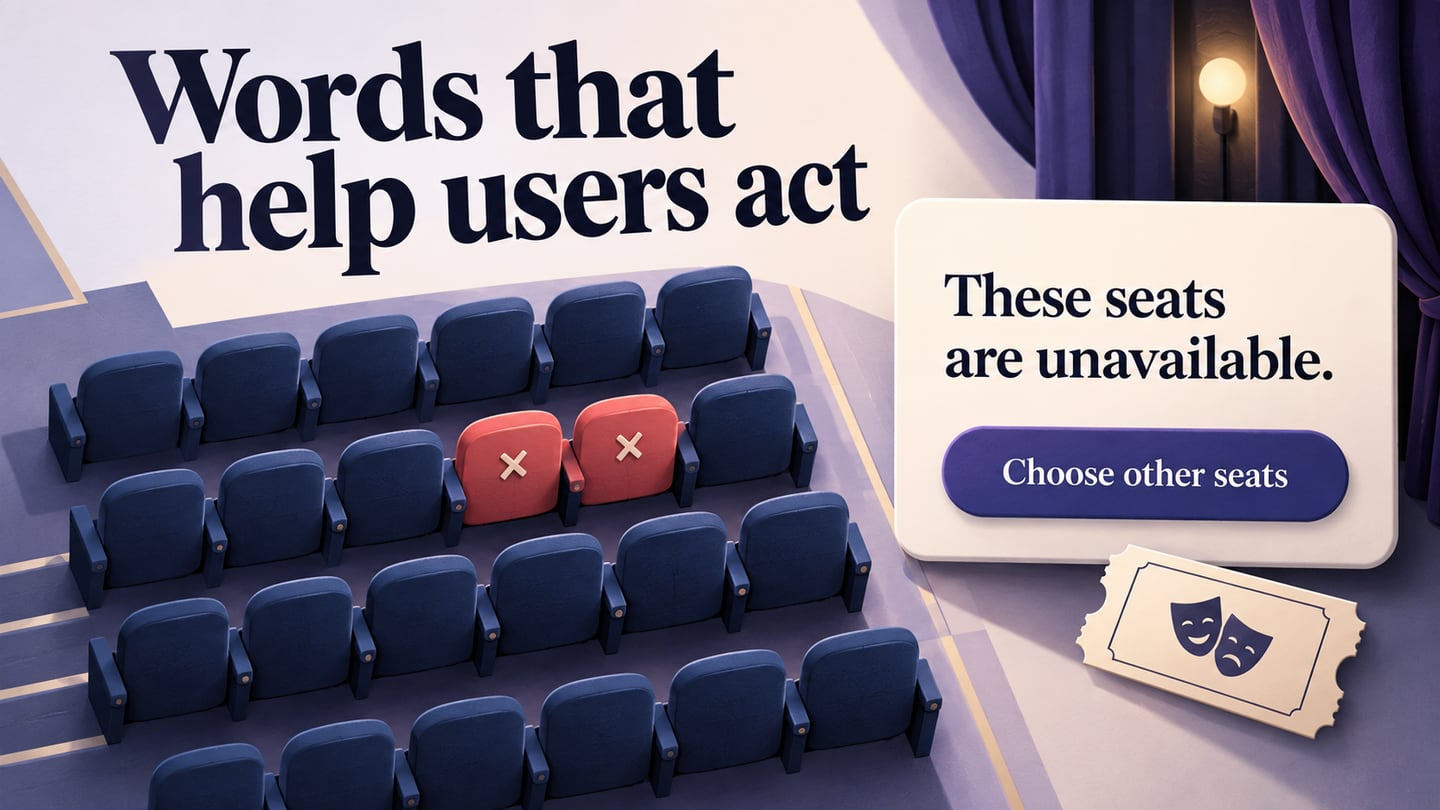 Unavailable seat message leading to an alternative seat selection