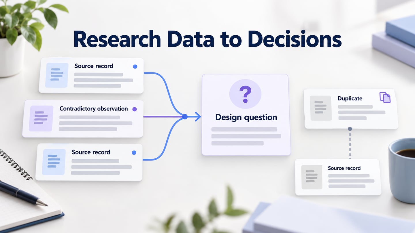 Research records and a retained contradictory observation connect to one design question