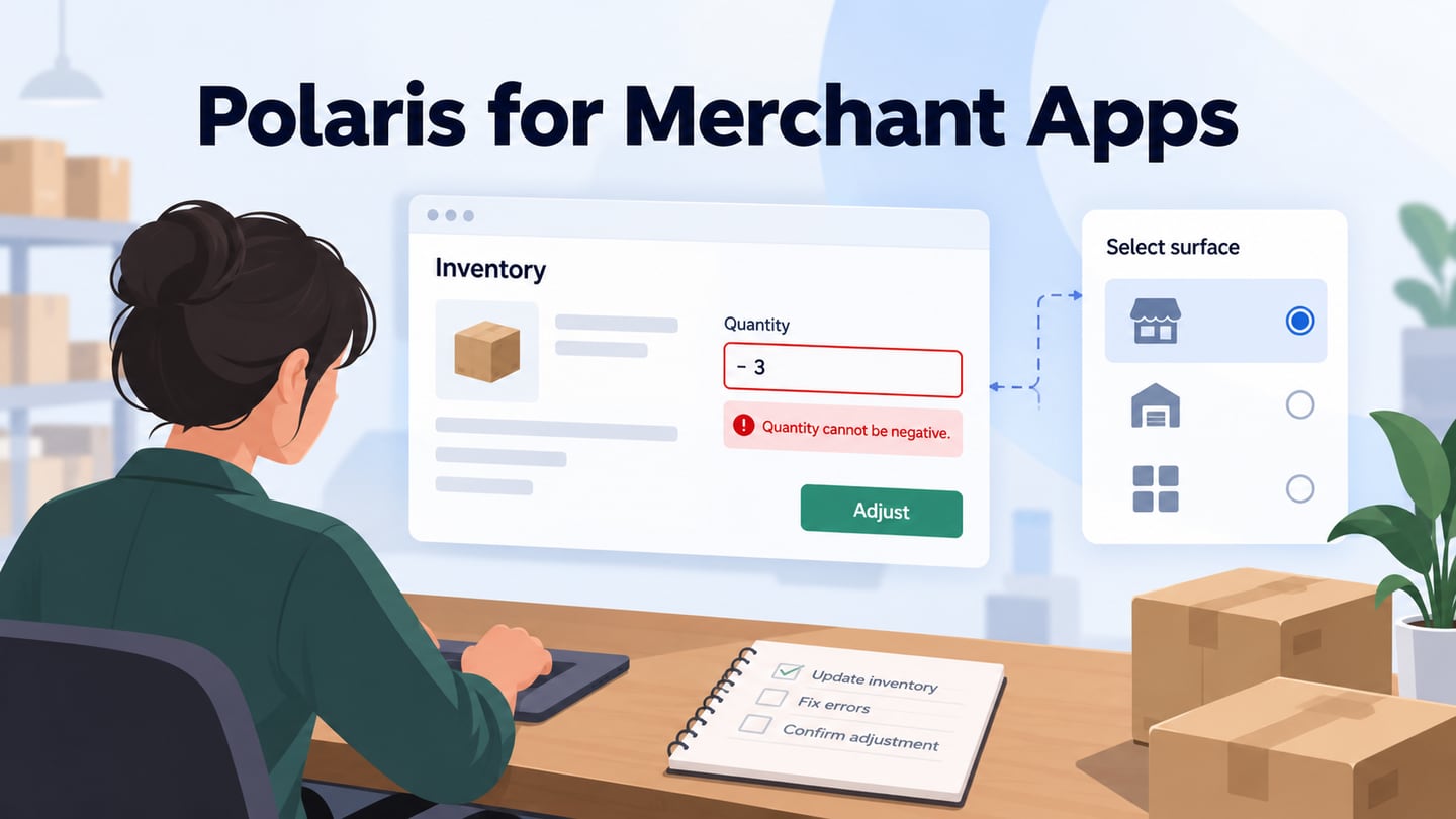 Merchant inventory task with component and content guidance