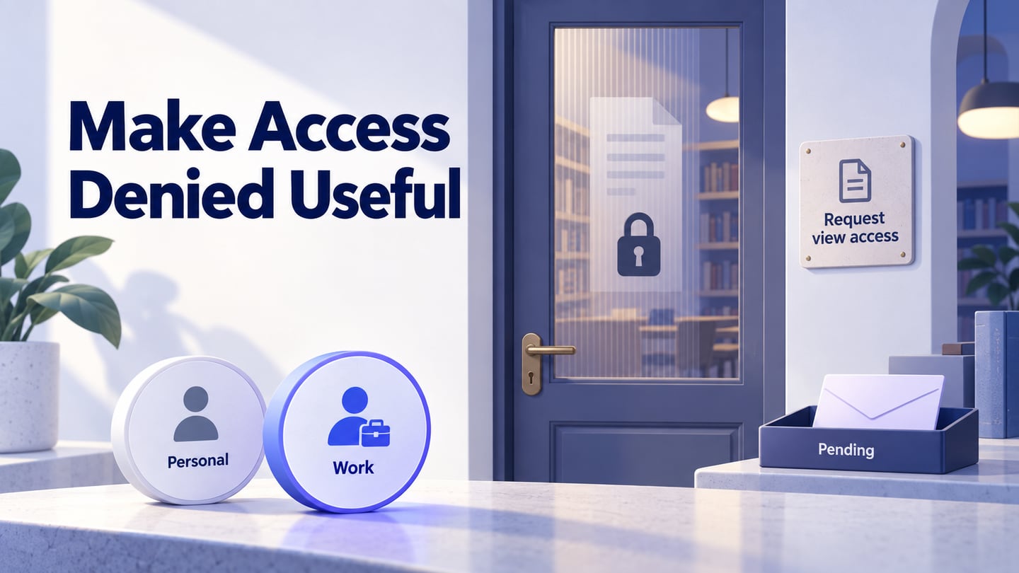 Access-Denied UX: Account Choice, Requests, and Recovery