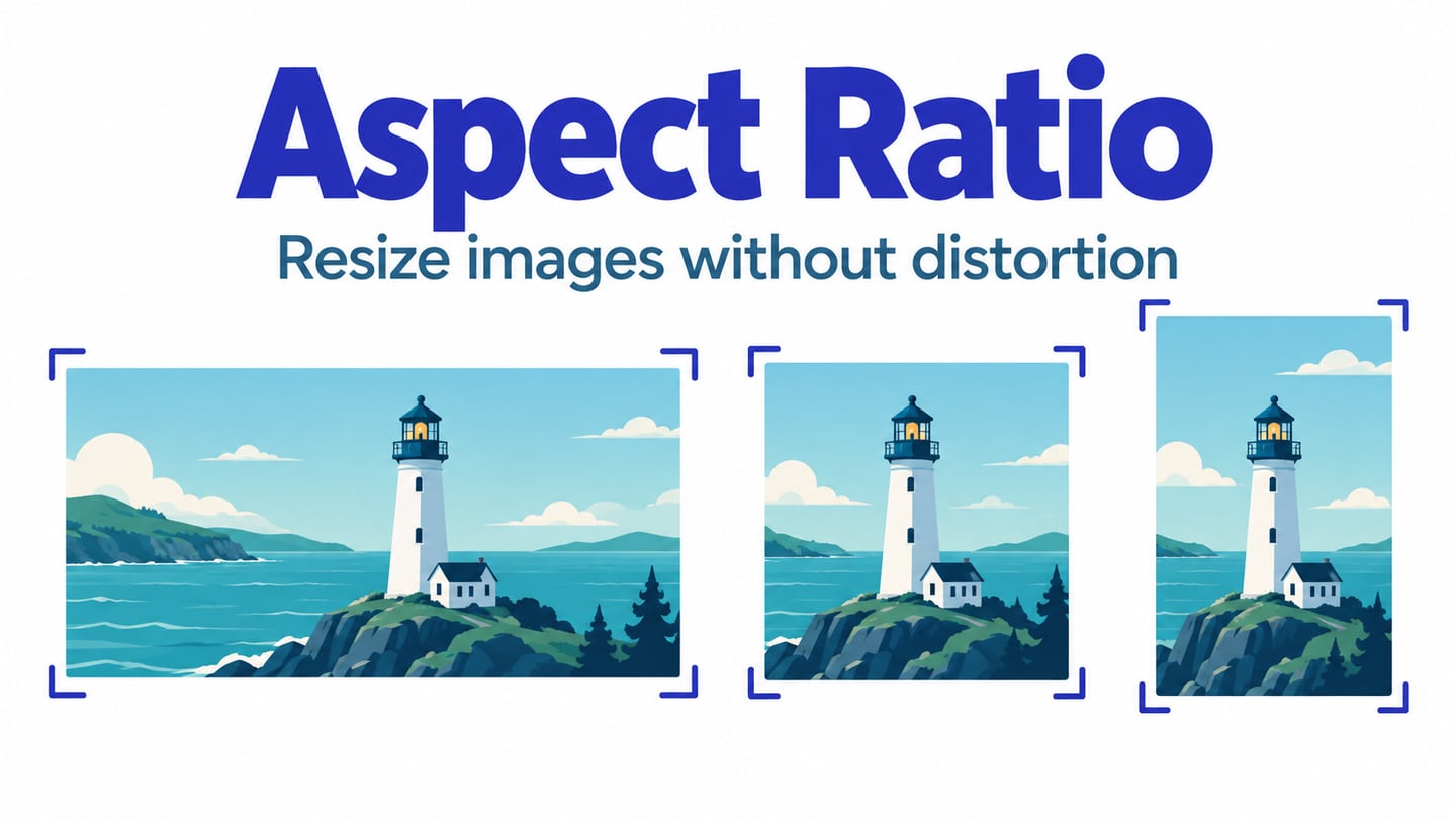 A landscape scene fitted into wide and tall frames without distorting its subject