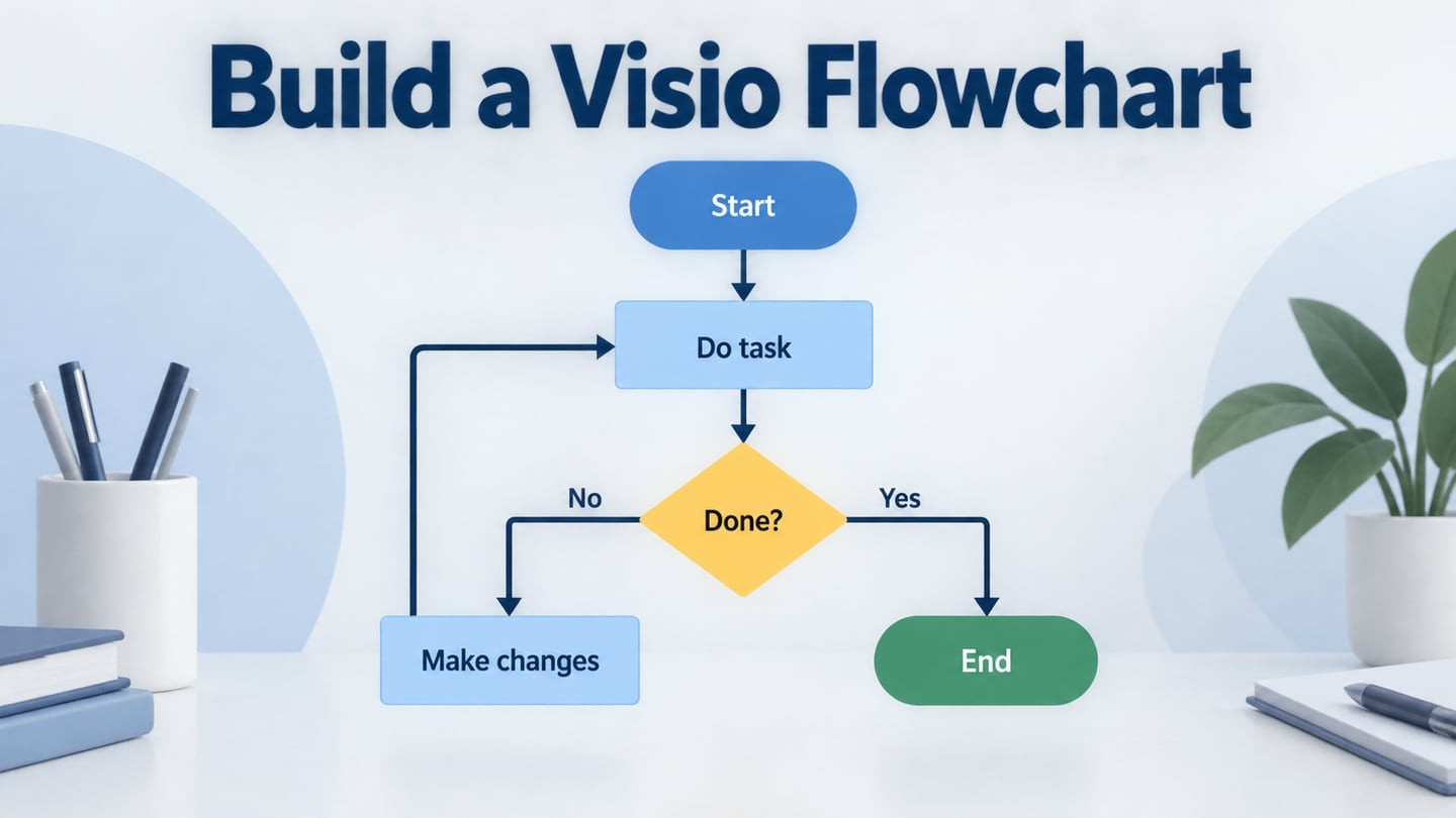 A process flow with a decision, a changes loop and an end state