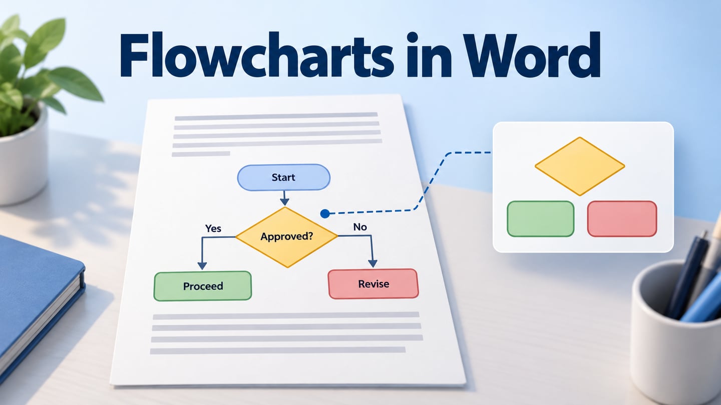 A document page combining explanatory paragraphs with a labeled editorial-approval flowchart