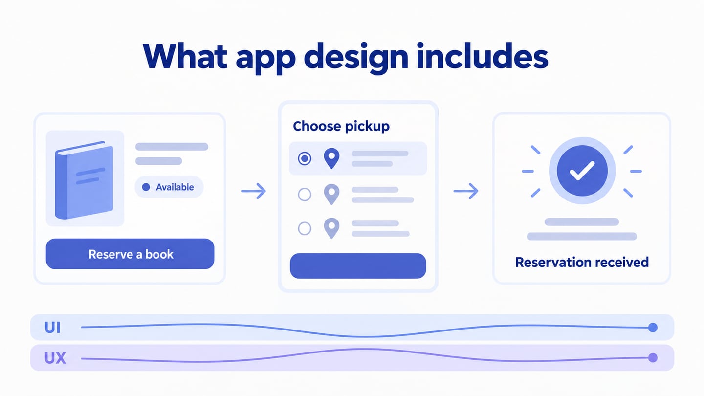 What app design includes editorial illustration
