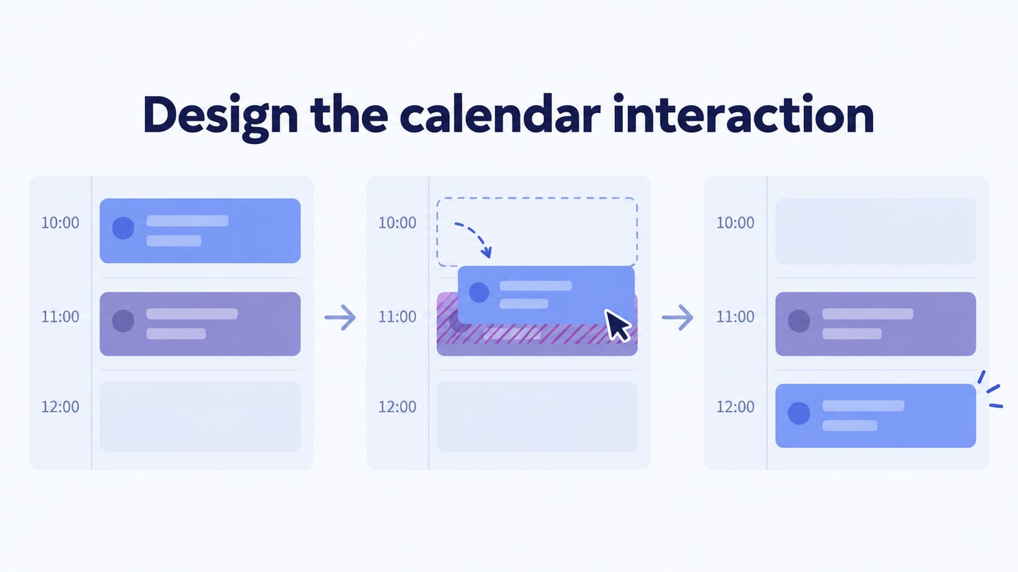 Design the calendar interaction editorial illustration