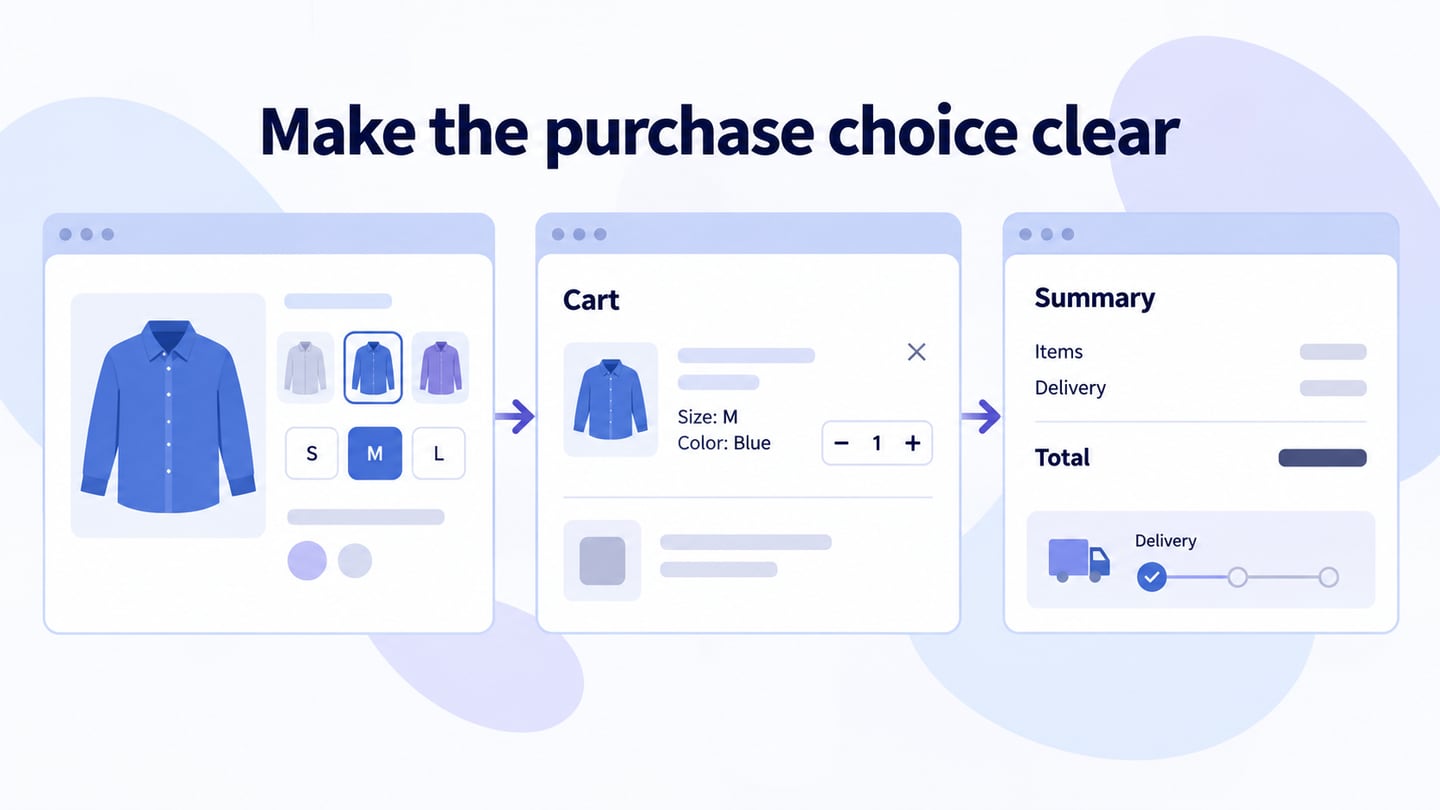 Make the purchase choice clear editorial illustration