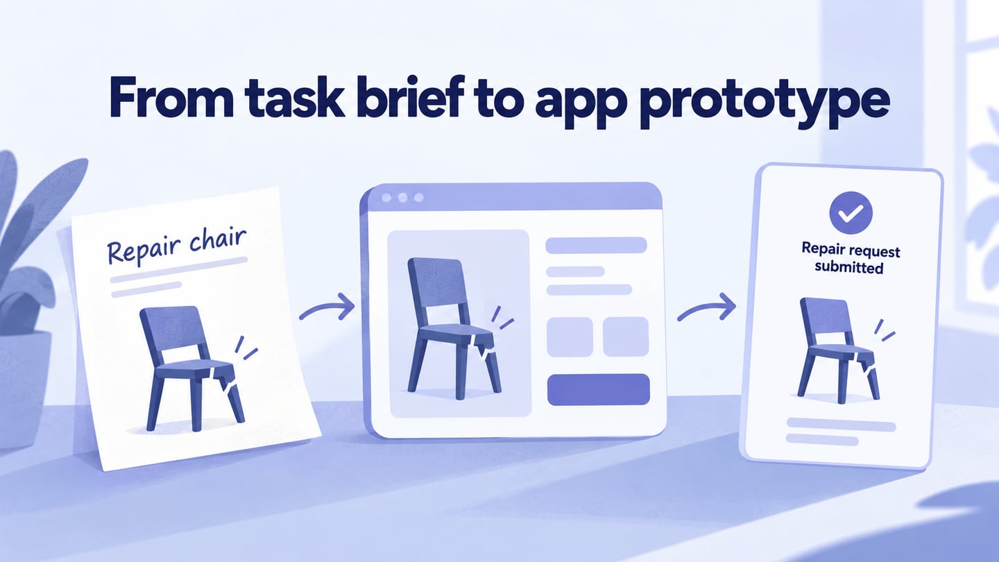 From task brief to app prototype editorial illustration