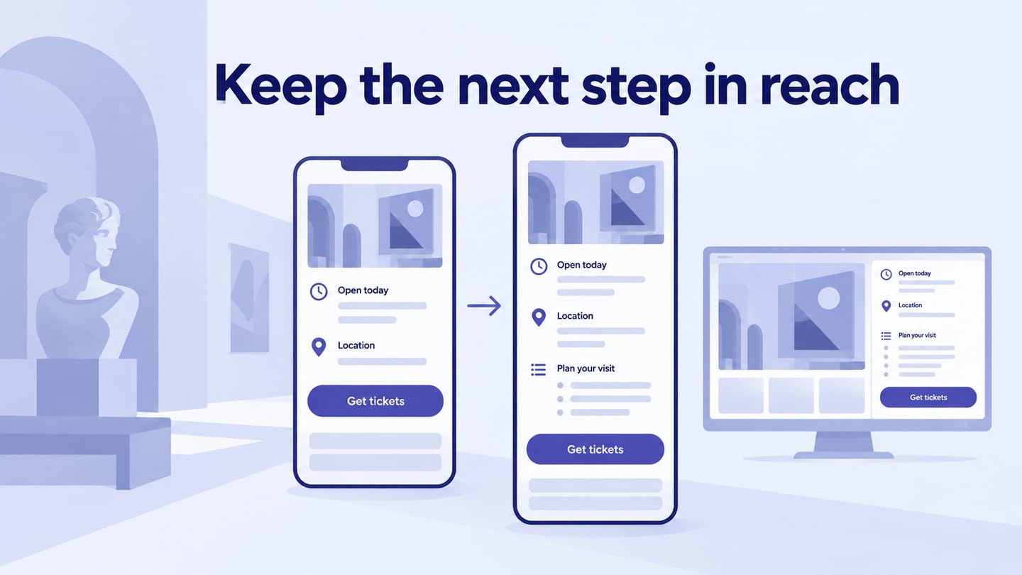 Keep the next step in reach editorial illustration