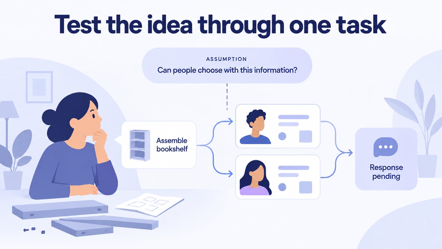 Test the idea through one task editorial illustration