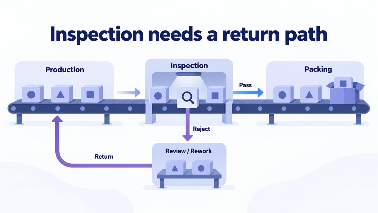 Inspection needs a return path editorial illustration