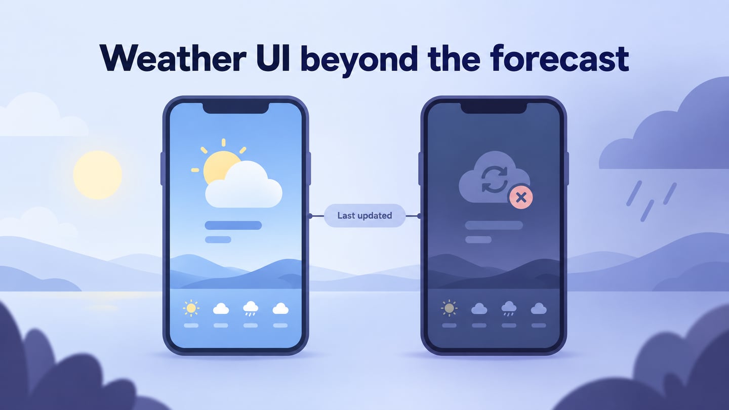 Weather UI beyond the forecast editorial illustration