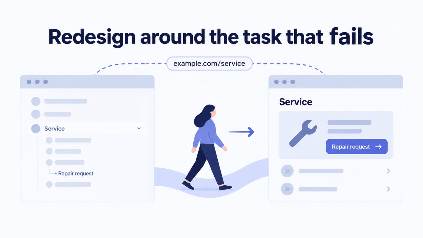 Redesign around the task that fails editorial illustration