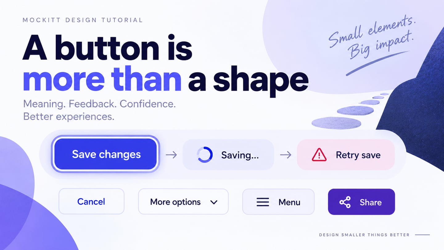 Save, saving and retry states demonstrate button meaning and feedback.