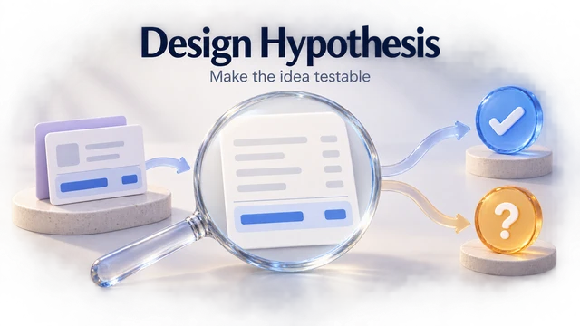 A design hypothesis connects a proposed change, expected behavior, and evidence that could challenge it.